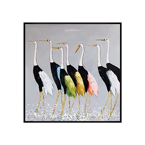 

100% Hand-Painted Contemporary Art Oil Painting On Canvas Modern Paintings Home Interior Decor Abstract Red-Crowned Crane Art Painting Large Canvas Art(Rolled Canvas without Frame)