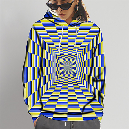 

Women's Hoodie Sweatshirt Graphic 3D Print Daily Sports 3D Print Active Cute Hoodies Sweatshirts Slim Blue