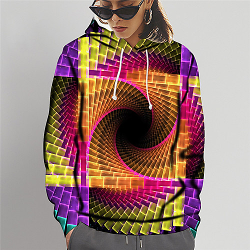 

Women's Hoodie Sweatshirt Graphic Print Daily Sports 3D Print Active Cute Hoodies Sweatshirts Slim Purple