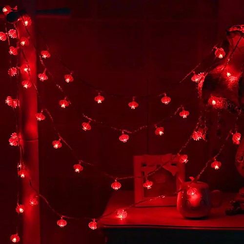 

3m 6m String Lights 20/40 LEDs 1pc Red Party Decorative AA Batteries Powered