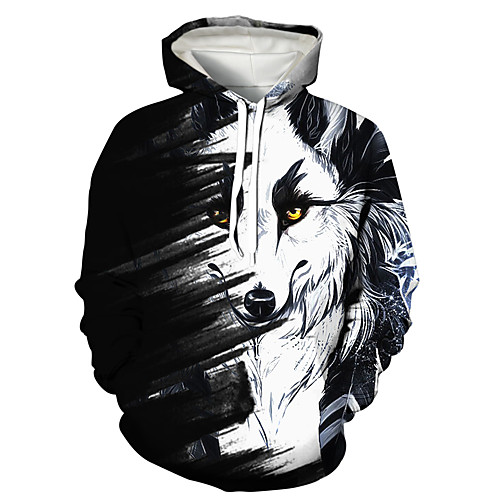 

Men's Pullover Hoodie Sweatshirt Graphic 3D Print Hooded Daily 3D Print Basic Casual Hoodies Sweatshirts Long Sleeve Black