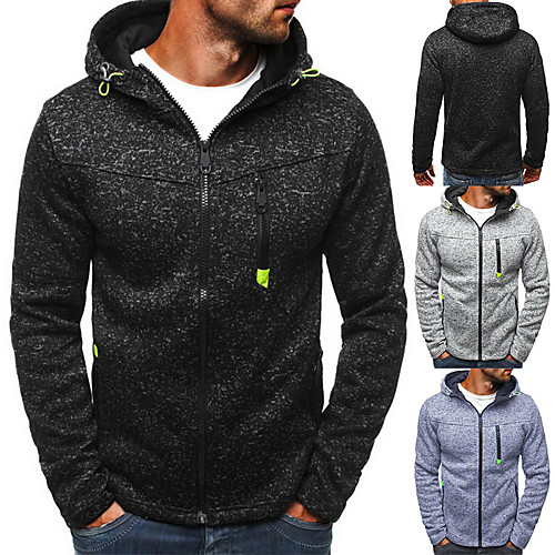 

Men's Coat Zipper Hoodie Sport Athleisure Jacket Tracksuit Long Sleeve Thermal Breathable Soft Comfortable Exercise & Fitness Running Everyday Use Exercising General Use / Winter