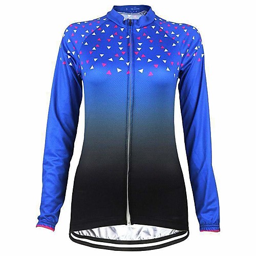

21Grams Women's Long Sleeve Cycling Jersey Summer Polyester Blue Gradient Bike Jersey Top Mountain Bike MTB Road Bike Cycling Quick Dry Moisture Wicking Breathable Sports Clothing Apparel / Stretchy