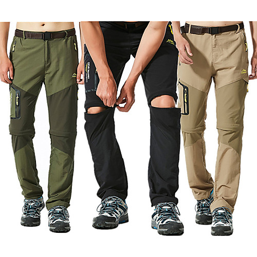 

Men's Hiking Pants Trousers Convertible Pants / Zip Off Pants Summer Outdoor Waterproof Removable Anti-Wear Quick Dry Pants / Trousers Bottoms Army Green Khaki Black Camping / Hiking Hunting Fishing