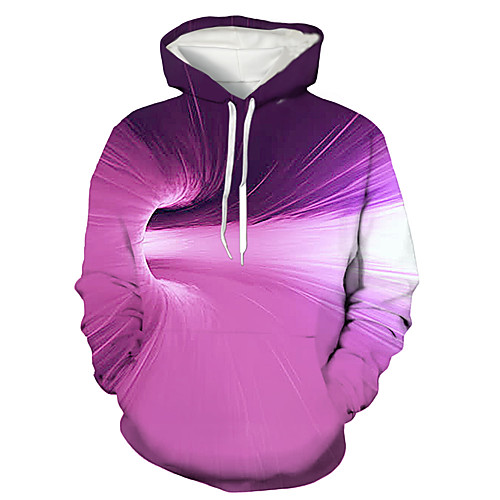 

Men's Pullover Hoodie Sweatshirt Geometric 3D Print Hooded Daily Holiday 3D Print 3D Print Hoodies Sweatshirts Long Sleeve Purple