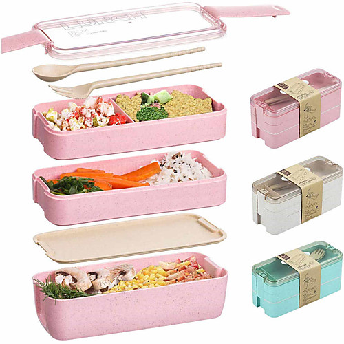 900ml Portable Lunch Box 3 Layer Wheat Straw Bento Boxes Microwave Dinnerware Food Storage Container Foodbox 1set
900ml Portable Lunch Box 3 Layer Wheat Straw Bento Boxes Microwave Dinnerware Food Storage Container Foodbox 1set