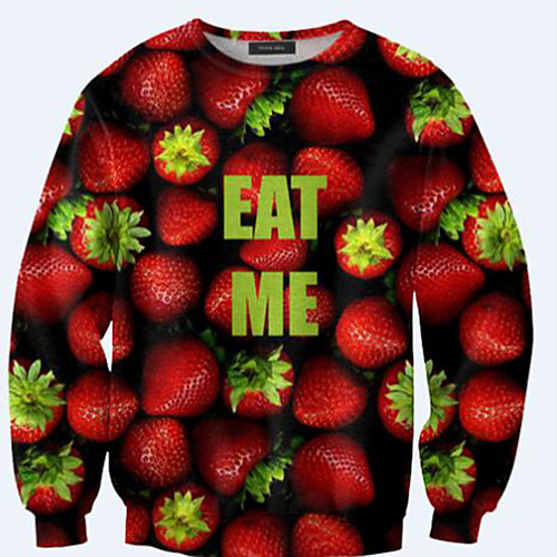 

Women's Pullover Sweatshirt Graphic 3D Fruit Print Daily 3D Print Basic Casual Hoodies Sweatshirts Blue Yellow Green