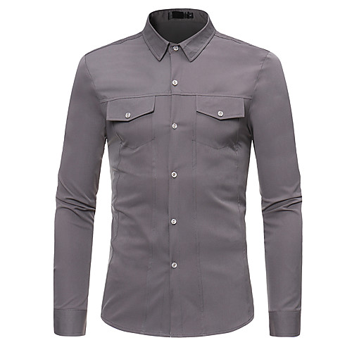 

Men's Shirt non-printing Plain Solid Color Button-Down Long Sleeve Casual Tops Casual Soft Breathable Wine Gray White