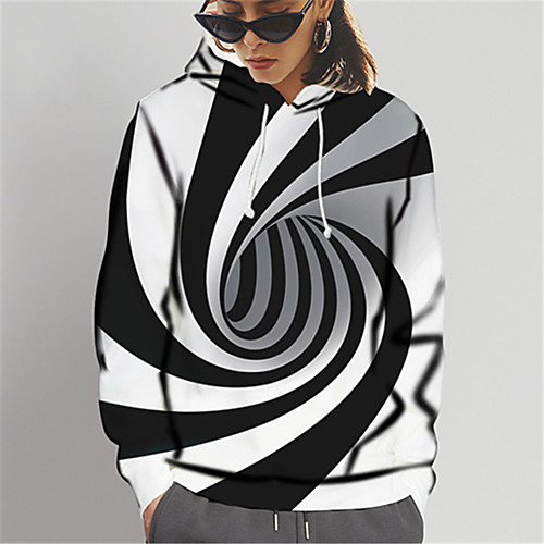 

Women's Hoodie Sweatshirt Graphic Print Daily Sports 3D Print Active Cute Hoodies Sweatshirts Slim White