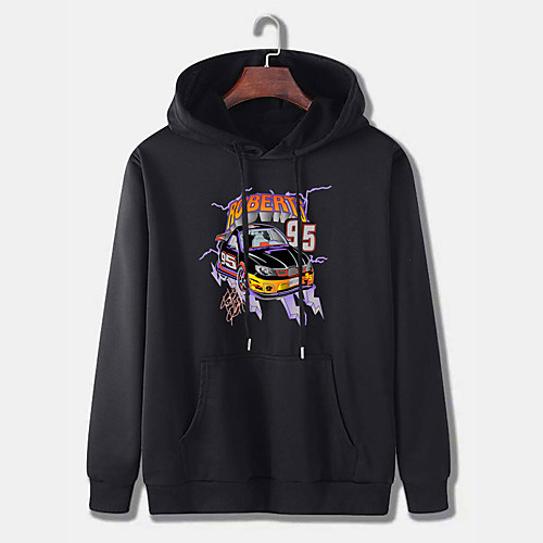 

Men's Pullover Hoodie Sweatshirt Cartoon Graphic Print Hooded Daily Weekend 3D Print Casual Hoodies Sweatshirts Long Sleeve Wine Red Gray Black