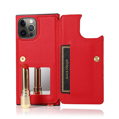 

Phone Case For Apple Back Cover Leather iPhone 12 Pro Max 11 SE 2020 X XR XS Max 8 7 6 Card Holder Shockproof Solid Color PU Leather