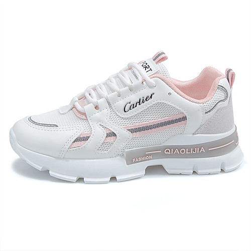 

Women's Trainers Athletic Shoes Dad Shoes Flat Heel Round Toe Sporty Casual Dad Shoes Athletic Outdoor Running Shoes Walking Shoes PU Lace-up Black Pink Green
