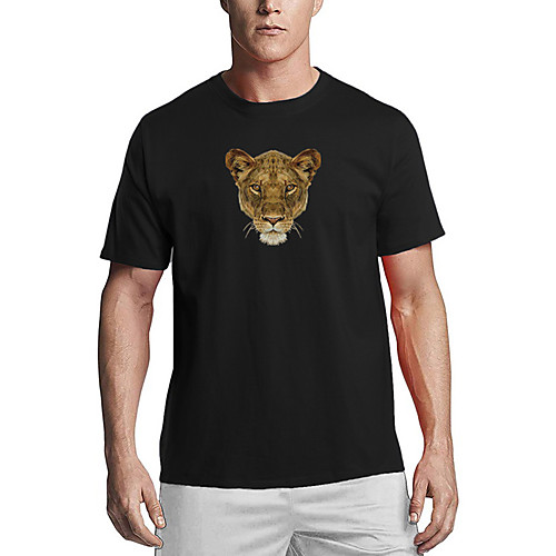 

Men's T shirt 3D Print Graphic Lion Animal Print Short Sleeve Daily Tops Basic Casual White Black Red