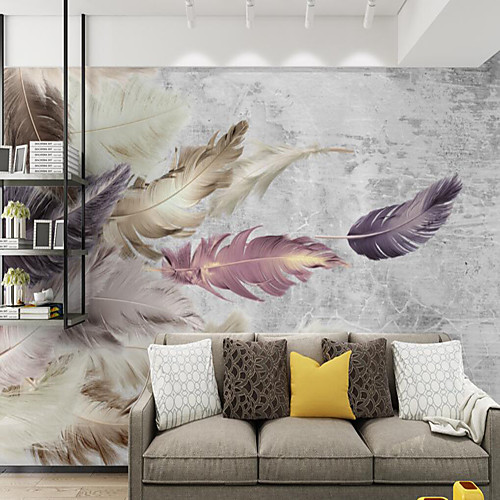 

Mural Wallpaper Wall Sticker Covering Print Peel and Stick Removable Feather Vinyl PVC Home Décor