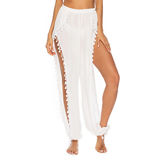 

Women's Stylish Breathable Comfort Quick Dry Casual Holiday Bloomers Pants Plain Full Length Split White Black Orange