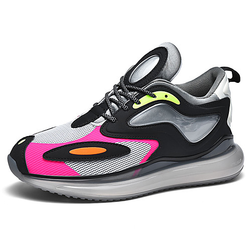 

Men's Trainers Athletic Shoes Sporty Casual Daily Outdoor Faux Leather Breathable Non-slipping Wear Proof Black and White Black Purple Color Block Fall Spring