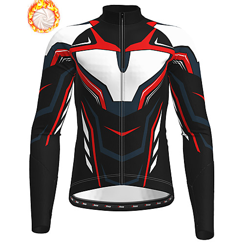 

21Grams Men's Long Sleeve Cycling Jacket Winter Fleece Black Bike Jacket Top Mountain Bike MTB Road Bike Cycling Thermal Warm Fleece Lining Breathable Sports Clothing Apparel / Stretchy / Athleisure