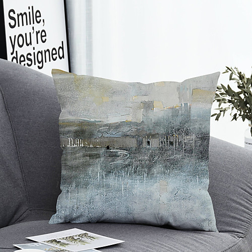 

1 pcs Polyester Pillow Cover & Insert, Print Simple Classic Square Zipper Polyester Traditional Classic
