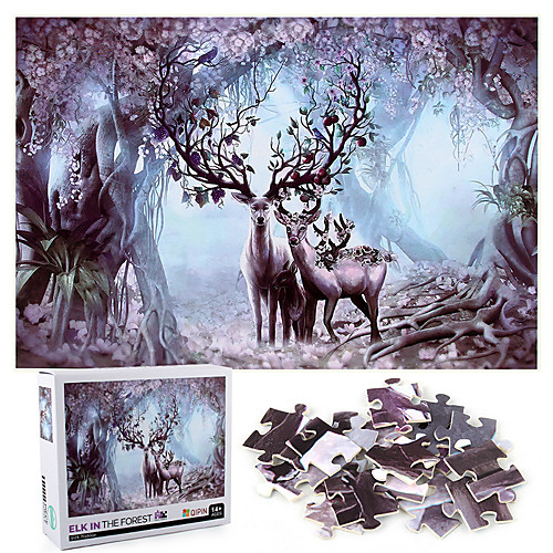

1000 pieces jigsaw puzzle forest elk animal world children's adult jigsaw puzzle