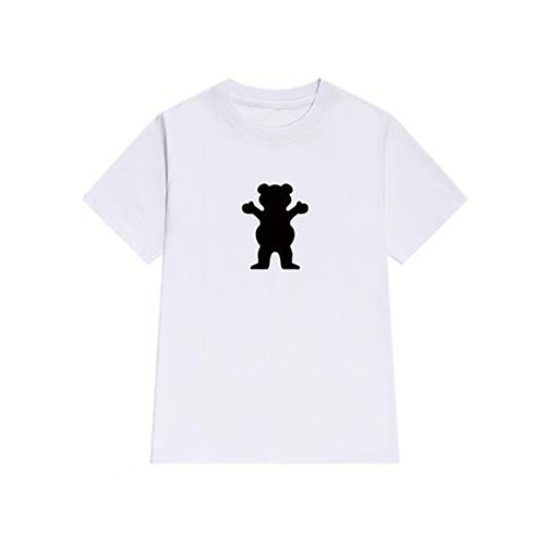 

Men's T shirt 3D Print Graphic Bear Animal Print Short Sleeve Daily Tops Casual Cute White Black Red