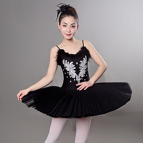 

Ballet Dress Embroidery Crystals / Rhinestones Paillette Women's Training Performance Sleeveless Mesh Polyester