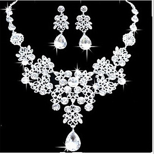 

Women's Cubic Zirconia Jewelry Set Classic Flower Fashion Earrings Jewelry White For Anniversary Party Evening Gift Festival 1 set