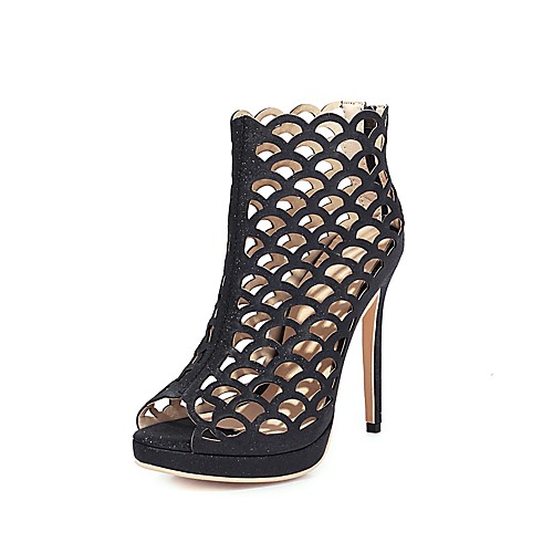 

Women's Sandals Stiletto Heel Peep Toe High Heel Sandals Sexy Classic Wedding Party & Evening PU Solid Colored Black Blue Pink