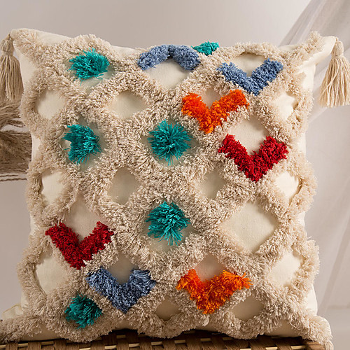 

1 pcs Cotton Pillow Cover Luxury Modern Square Zipper Traditional Classic