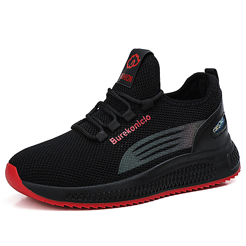 

Women's Trainers Athletic Shoes Flat Heel Round Toe Casual Daily Walking Shoes Cotton Solid Colored Winter Black / Red Black