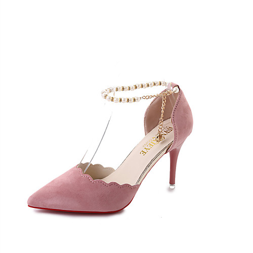 

Women's Sandals Stiletto Heel Pointed Toe High Heel Sandals Sexy Daily Nubuck Solid Colored Black Red Army Green
