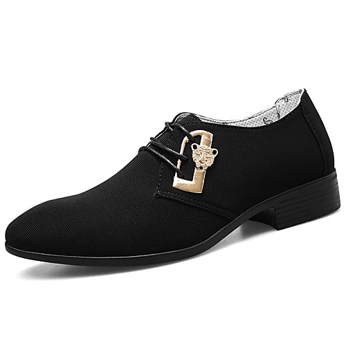 

Men's Oxfords Casual Daily Office & Career Walking Shoes Canvas Shock Absorbing Wear Proof Black Blue Gray Fall Spring