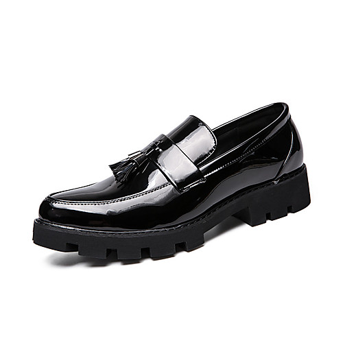 

Men's Loafers & Slip-Ons Penny Loafers Business Casual Daily Office & Career Walking Shoes Pigskin Breathable Non-slipping Height-increasing Blue Black Color Block Fall Spring / Tassel / Tassel