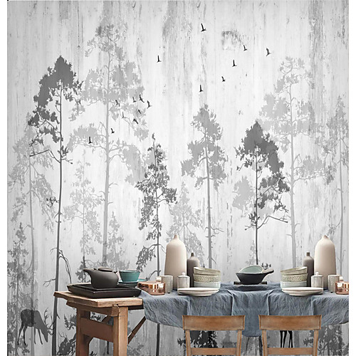 

Mural Wallpaper Wall Sticker Covering Print Print Peel and Stick Removable Black White Forest Canvas Home Décor