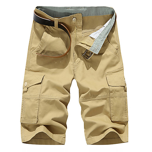 

Men's Casual / Sporty Shorts Pants Solid Colored ArmyGreen Khaki