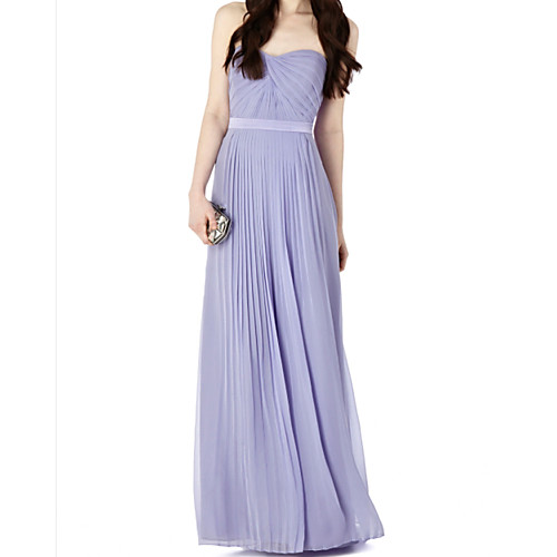 

Sheath / Column Minimalist Sexy Engagement Formal Evening Dress Strapless Sleeveless Floor Length Chiffon with Pleats 2021