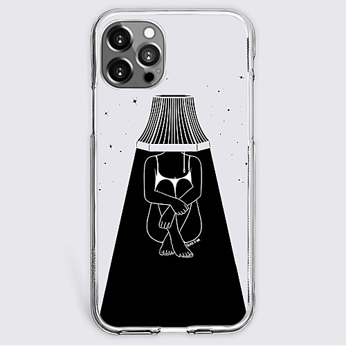 

Anime Black & White Phone Case For Apple iPhone 12 iPhone 11 iPhone 12 Pro Max Unique Design Protective Case Shockproof Back Cover TPU