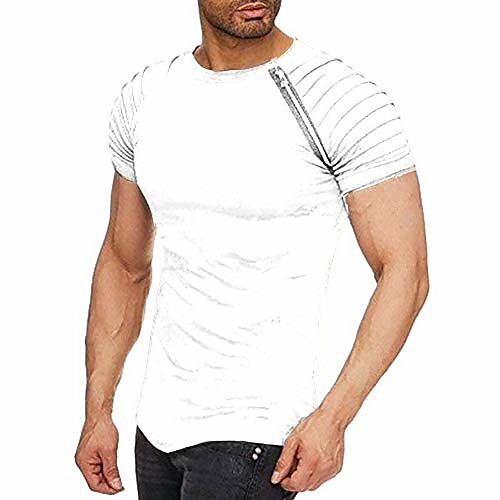 

Men's Tees T shirt Solid Color Short Sleeve Street Tops Cotton Basic Casual ArmyGreen White Black