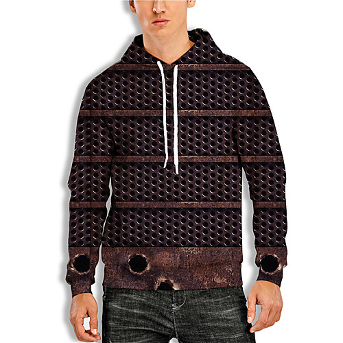 

Men's Pullover Hoodie Sweatshirt Graphic 3D Print Hooded Daily 3D Print Basic Casual Hoodies Sweatshirts Long Sleeve Brown