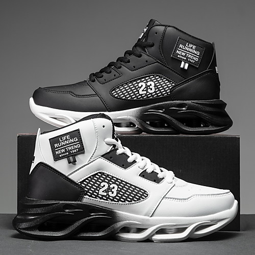 

Men's Trainers Athletic Shoes Sporty Casual Athletic Running Shoes Basketball Shoes PU Breathable Non-slipping Wear Proof Black / Red White Black Fall