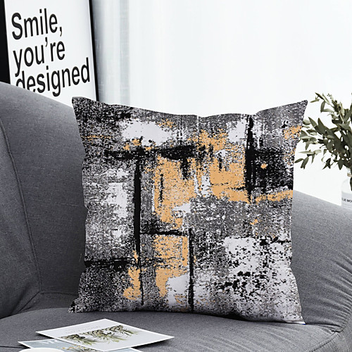 

1 pcs Polyester Pillow Cover & Insert, Print Simple Classic Square Zipper Polyester Traditional Classic