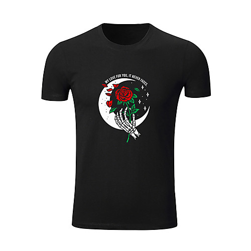 

Men's T shirt Other Prints Graphic Printed Letter Print Short Sleeve Daily Tops Simple Casual Black Blue Red