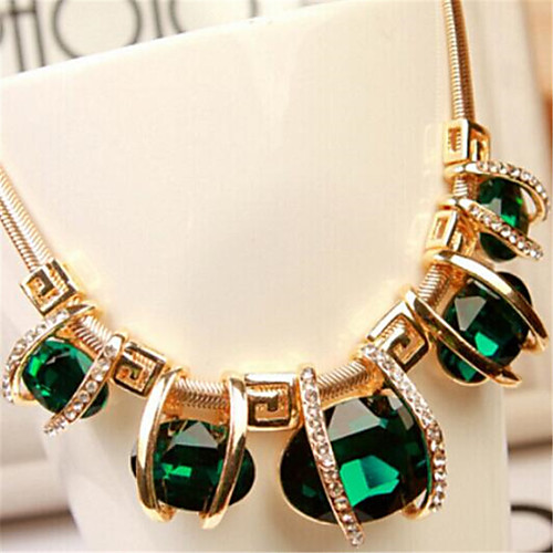 

Women's Synthetic Sapphire Necklace Classic Flower Fashion Alloy Blue Green 455 cm Necklace Jewelry 1pc For Anniversary Party Evening Gift Birthday Party Festival