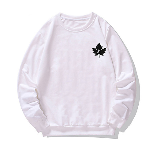 

Men's Pullover Sweatshirt Graphic Print Round Neck Daily Weekend Other Prints Casual Hoodies Sweatshirts Long Sleeve Purple Khaki White