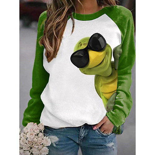

Women's Hoodie Sweatshirt Graphic 3D Print Daily 3D Print Basic Casual Hoodies Sweatshirts Green