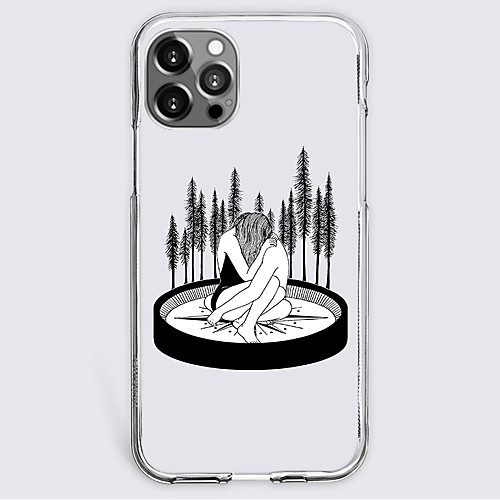 

Anime Black & White Phone Case For Apple iPhone 12 iPhone 11 iPhone 12 Pro Max Unique Design Protective Case Shockproof Back Cover TPU
