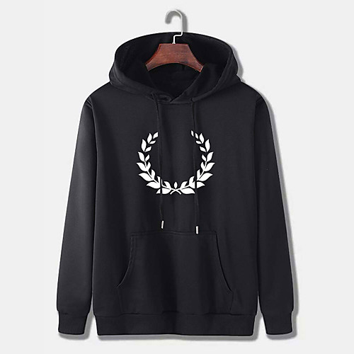 

Men's Pullover Hoodie Sweatshirt Graphic Print Hooded Daily Weekend Other Prints Casual Hoodies Sweatshirts Long Sleeve Wine Red Gray Black