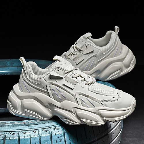 

Men's Trainers Athletic Shoes Sporty Casual Athletic Running Shoes Basketball Shoes PU Breathable Non-slipping Wear Proof Black Beige Gray Fall