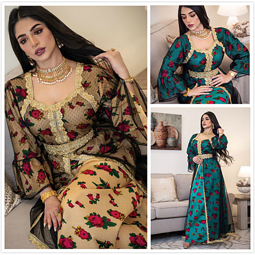 

Arabian Adults' Women's Abaya Vacation Dress Dress Arabian Dress Muslim Dress For Party Cotton Halloween Carnival Masquerade Dress