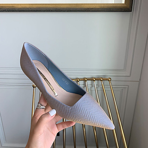 

Women's Heels Kitten Heel Pointed Toe Wedding Daily Walking Shoes PU Solid Colored Almond Black Red
