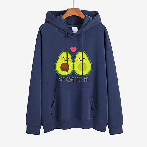 

Women's Hoodie Pullover Letter Print Daily Other Prints Streetwear Hoodies Sweatshirts Purple Yellow Blushing Pink / Fleece Lining